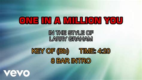 Larry Graham One In A Million You Karaoke YouTube Music