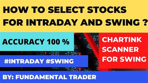 HOW TO SELECT STOCKS FOR INTRADAY AND SWING TRADING CHARTINK SCANNER