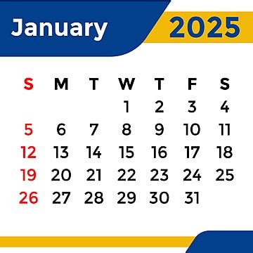 Calendario Del Mes De Enero 2025 Vector Descarga Gratuita De Plantilla