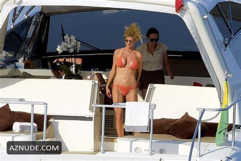 Victoria Silvstedt Sexy In Tiny Red Bikini On A Yacht In St Tropez AZNude