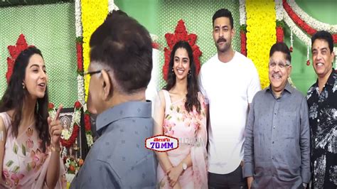 Allu Aravind Fun With Meenakshi Chaudhary At Varun Tej New Movie Matka