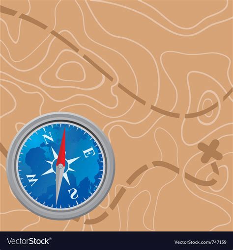 Map And Compass Royalty Free Vector Image Vectorstock