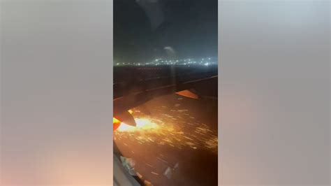 Plane In India Catches Fire During Takeoff Scary Moment Captured On