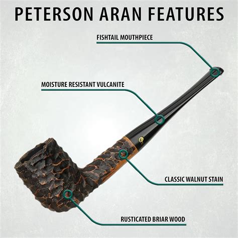 Peterson Pipas Aran Tobacco Pipe Pipa de brezo mediterráneo pipa de