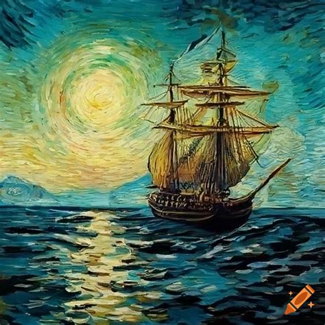 Vincent Van Gogh Style Painting Of A Sailing Ship On Craiyon