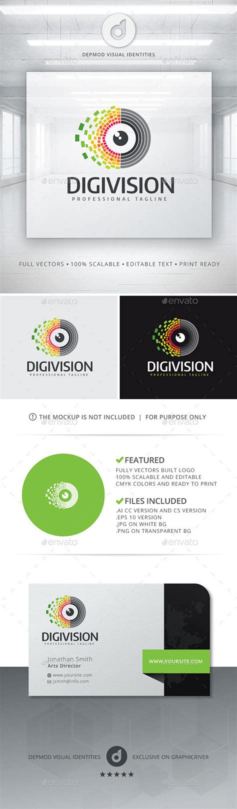 DigiVision标志抽象标志模板DigiVision Logo Abstract Logo Templates品牌品牌相机