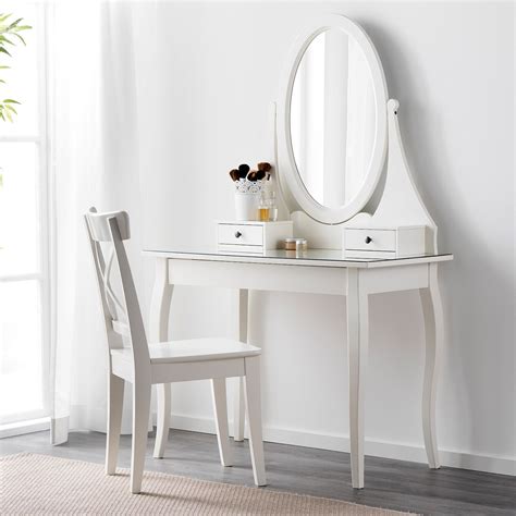 White Glass Top Dressing Table - GeorgiaAvery