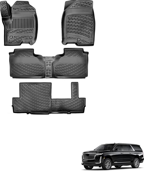 For Cadillac Escalade Esv 8 Seats Floor Mats Full Set All Weather High Tech Tray For