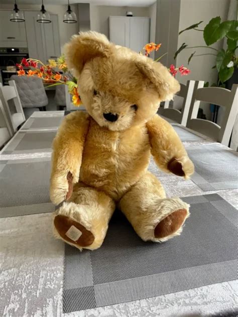 BEAUTIFUL CUTE 1960s Chad Valley 23 Golden Mohair Teddy Bear 375 00