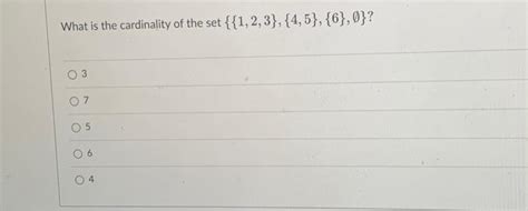 Solved What is the cardinality of the set | Chegg.com