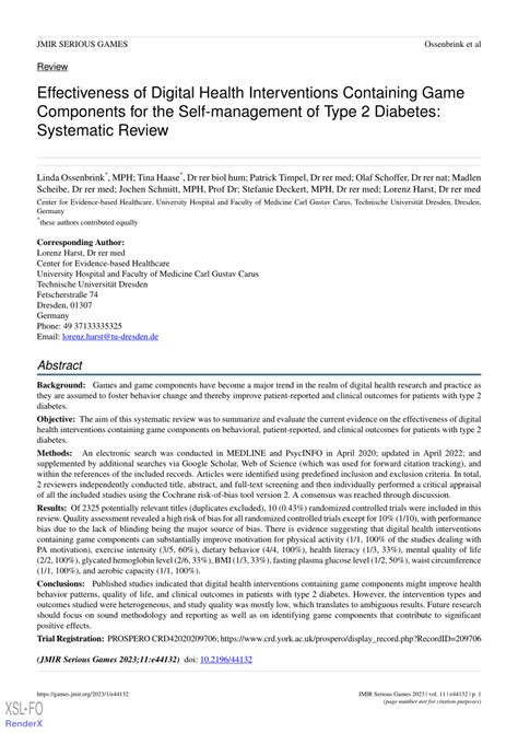 Pdf Effectiveness Of Digital Health Interventions Containing Game Components For The Self