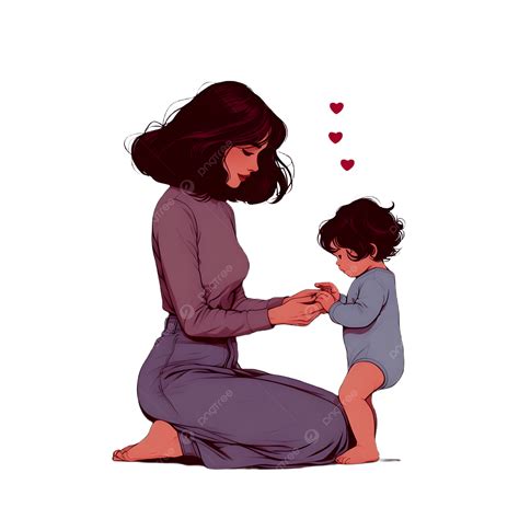 Arte De Dibujos Animados De Afecto Madre PNG ,dibujos Madre, Mamá, Obra