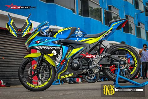 Modifikasi Striping Suzuki Gsx R Blue Shark Motoblast