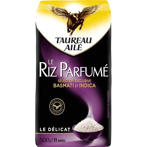 Riz parfumé le délicat basmati et indica 11 min Taureau Ailé 500 g