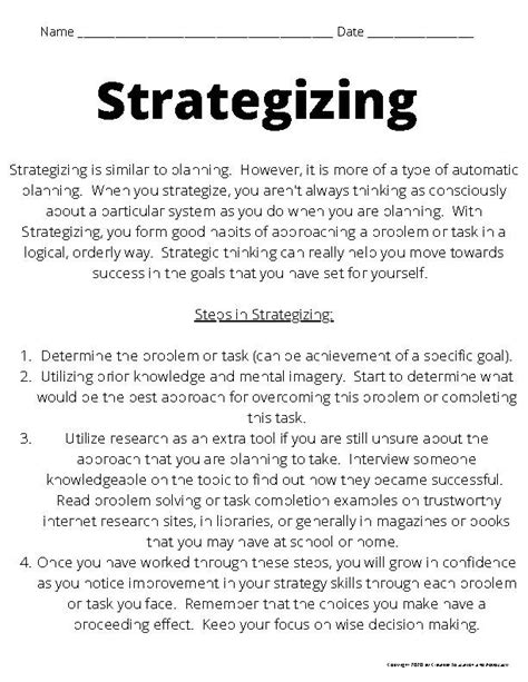 Executive Functioning Strategizing Adhd Hs Skills Add Sped Iep