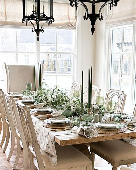 Spring Green and White Table Decor - Home With Holly J