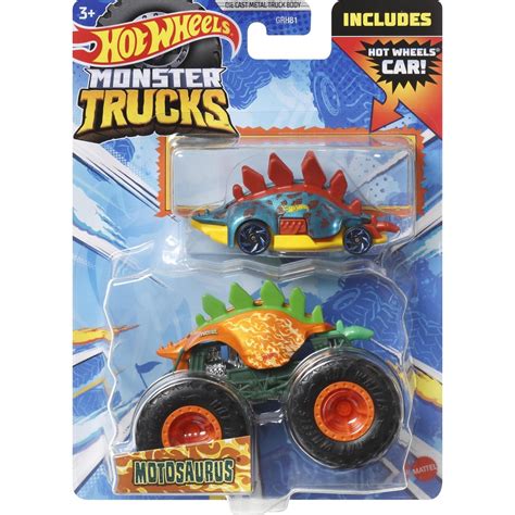 Mattel Hot Wheels Monster Trucks 1 64 Όχημα Με Αυτοκινητάκι Motosaurus GRH81 HKM10 Toys