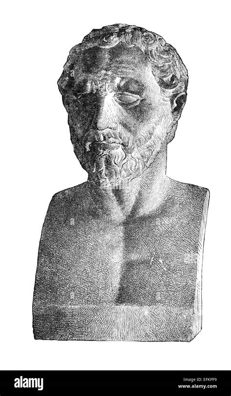 Victorian Engraving Of A Bust Of Demosthenes Digitally Restored Image