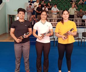 Manu Bhaker Soars High In Womens M Pistol Anish Bhanwala Takes