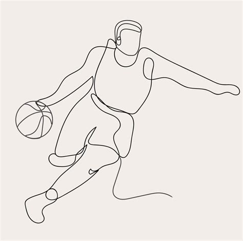 Minimalist Basketball Line Art Ball Game Outline Drawing Sport