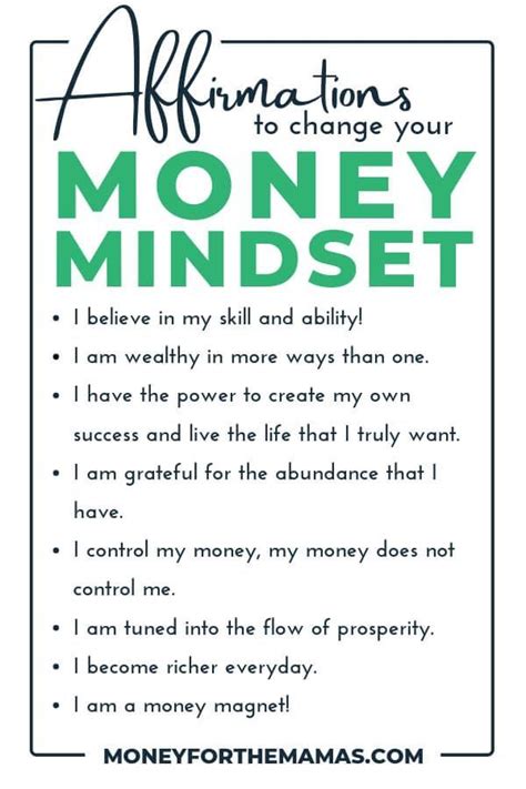 5 Simple Steps To Improving Your Money Mindset Money Affirmations