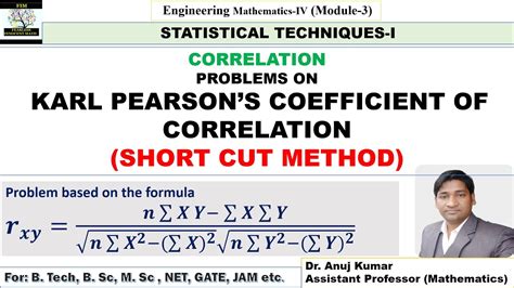 Coefficient Of Correlation Karl Pearson Coefficient Of Correlation