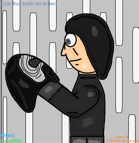 Kylo Ren holds his helmet redraw by cvgwjames on DeviantArt