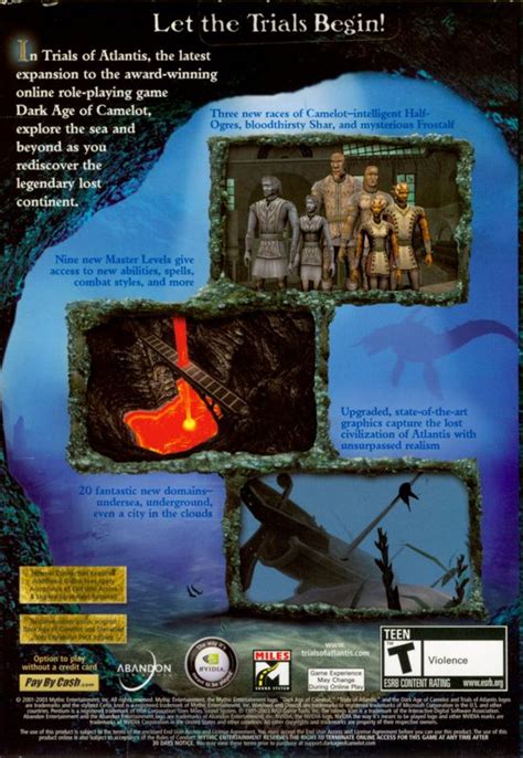 Dark Age Of Camelot Trials Of Atlantis 2003 Windows Box Cover Art