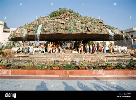 Krishna Lifting Govardhan Hill Mathura Uttar Pradesh India Asia