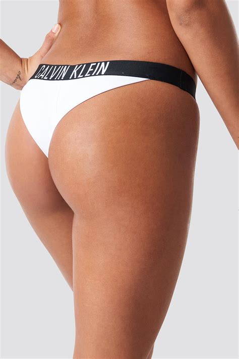 Calvin Klein Synthetic Hipster Hr Bikini Bottoms In White Lyst