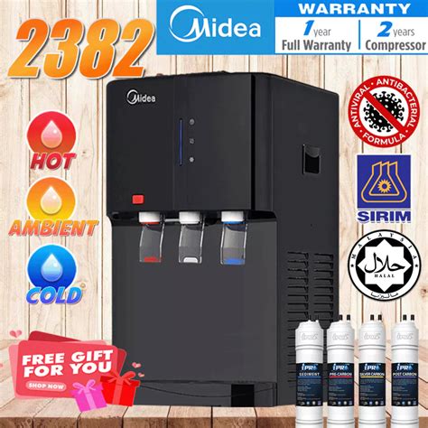 MIDEA 2024 NEW DESIGN Hot Ambient Cold Water Dispenser YL 2382 4 Korea Halal Water Filter