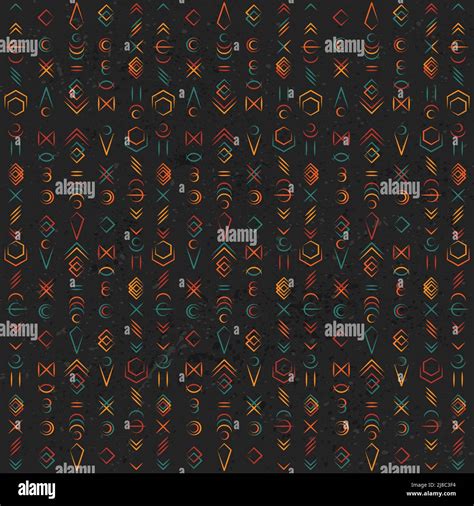 Dark Runic Color Symbols Pattern Background Stock Vector Image Art