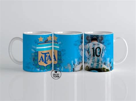 Taza Argentina Messi Afa F Tbol Mundial Cer Mica Importada Cuotas Sin