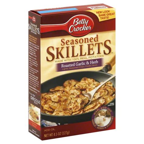 Betty Crocker Seasoned Skillets Roasted Garlic And Herb Potato Slices Shop Pantry Meals At H E B