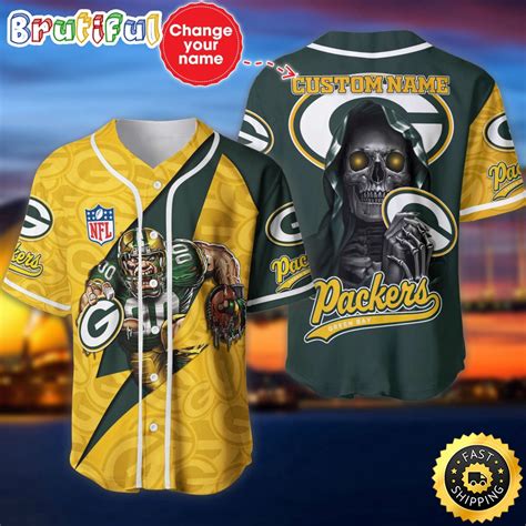 Personalized NFL Green Bay Packers Baseball Jersey Athletic Team Shirts