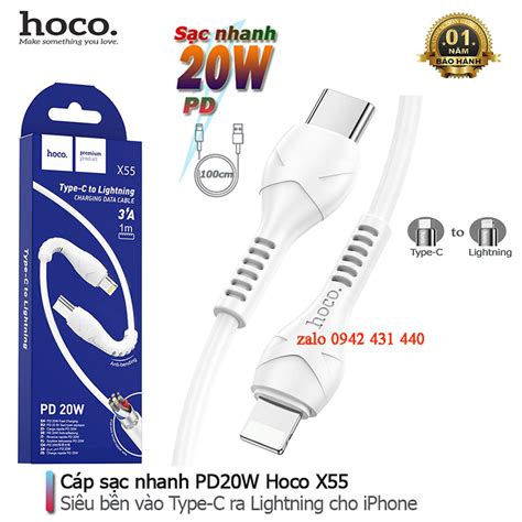 HCM Bộ sạc Hoco C76 Plus Type C to Lightning sạc nhanh 3A PD20W dành