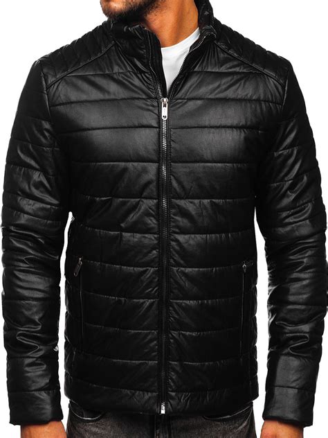 Bolf Herren Kunstlederjacke Biker Jacke Schwarz Ex