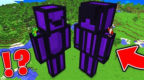 Jj And Mikey Build Nether Portal In The Form Of Jj And Mikey In