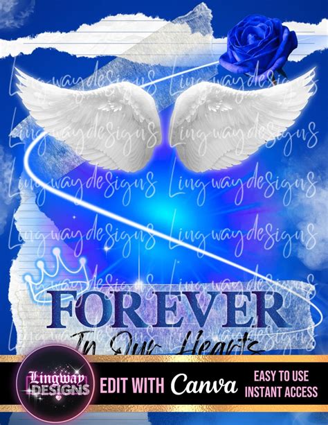 Blue Angel Memorial Png Add Photo Rest In Peace Template For Etsy