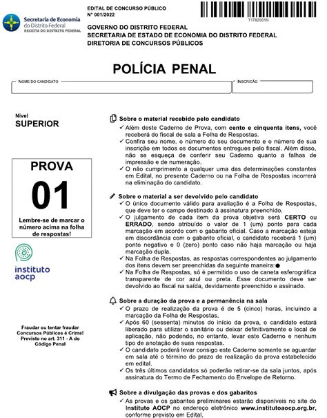 Policia Penal Tudo Sobre A Banca Instituto Aocp 👹 Descubra As