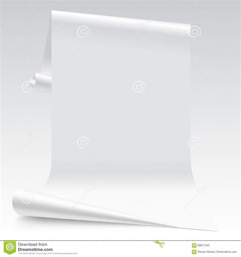 Three Dimensional Lit White Paper Sheet Stock Vector Illustration Of