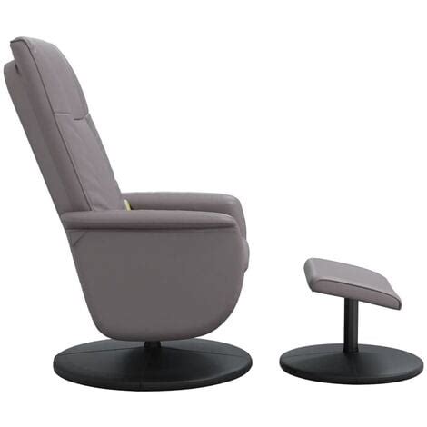 Fauteuil Inclinable De Massage Avec Repose Pied Gris Similicuir