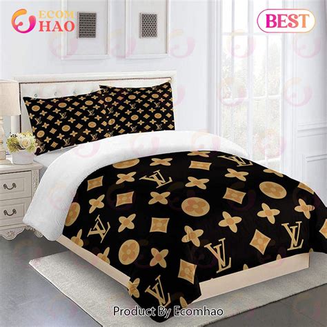 Comforter Sets Dark Beig And Black Full Louis Vuitton Bedding Set Ecomhao Store