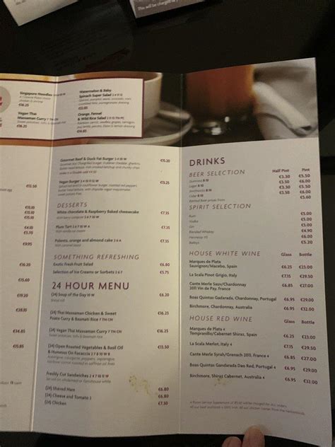 Menu At Crowne Plaza Dublin Airport Cafe Dublin