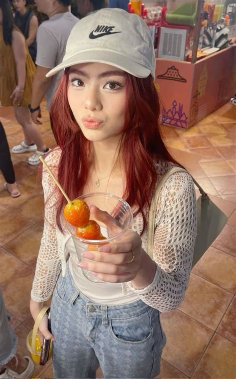 BINI MIKHA In Red Hair Modest Girly Outfits Pretty Brunette