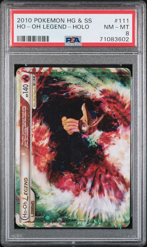 2010 Pokemon Heartgold Soulsilver 111 Ho Oh Legend Holo PSA 8 GameStop