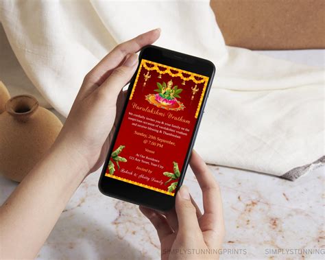 Varamahalakshmi Vratham Invitation Template Shree Laxmi Pooja Digital Invitation Editable