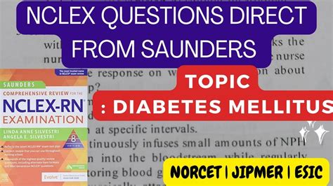 Nclex Questions From Saunders Diabetes Mellitus Endocrine Disorders