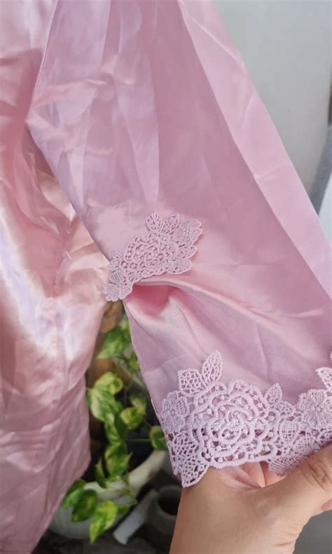 Pre Owned Pcs Pink Satin Lingerie Set Women S Fashion Undergarments Loungewear On Carousell