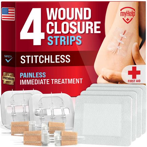 Emergency Wound Closure Strips 4pk 2 Types Laceration Closure Kit Stitchless